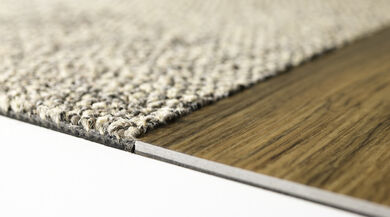 FLOR carpet tile samples in hands